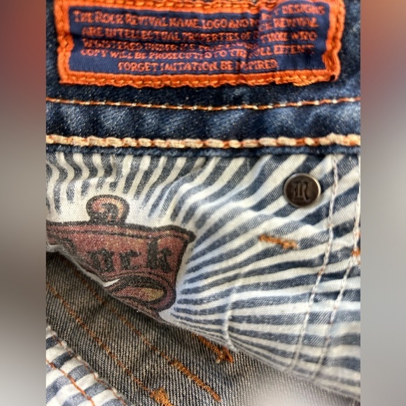 ROCK‎ REVIVAL WOMEN'S NOELLE BOOT CUT JEANS SIZE 30 FRAYED HEAVY STITCHING - Picture 14 of 16